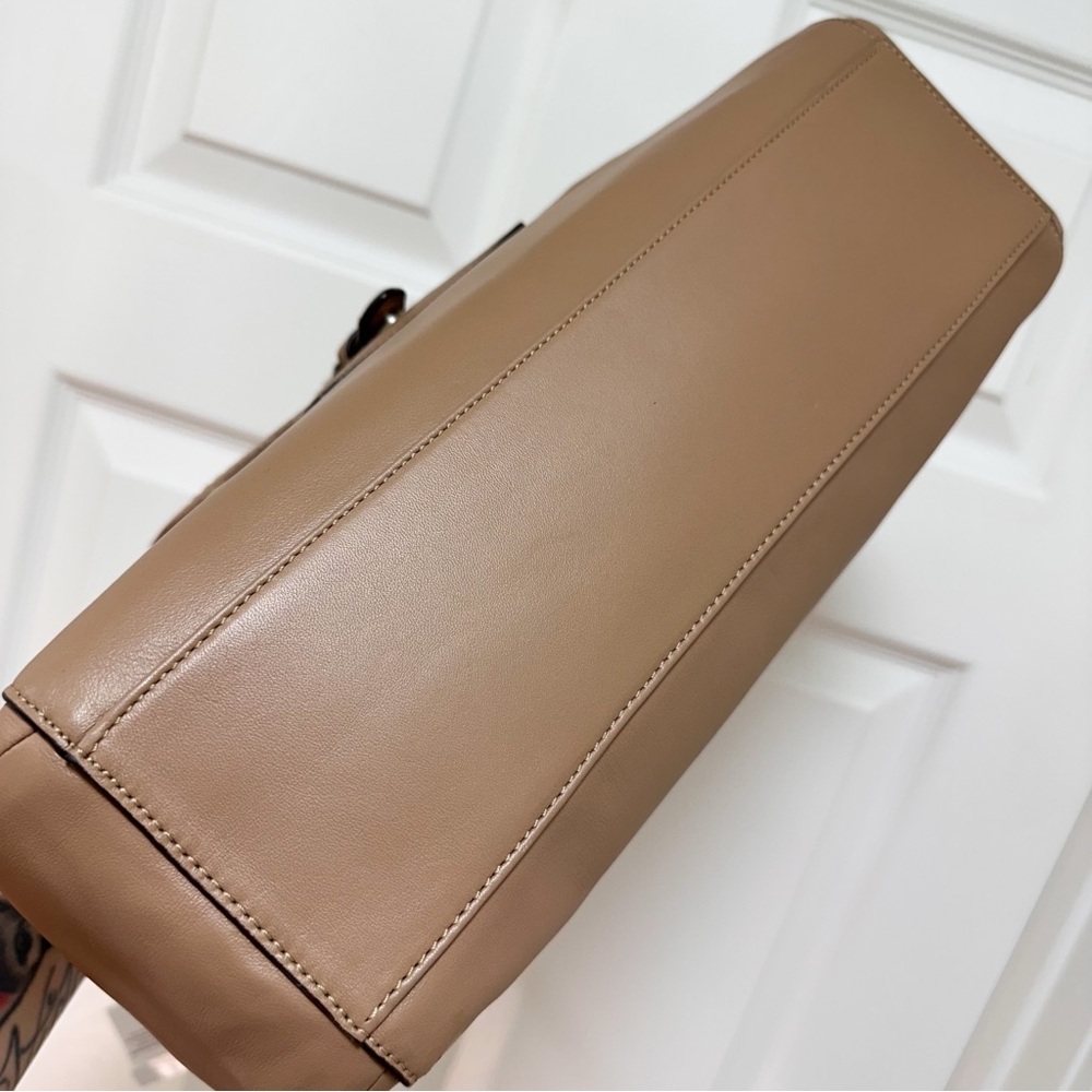 Coach Charlie Python Embossed Leather Hobo Bag Parchment Tan NWT - Picture 6 of 14